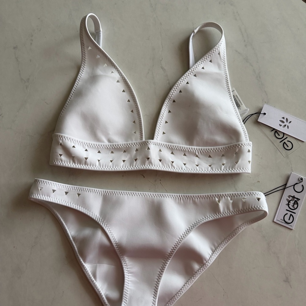 New Gigi C Linda laser cut white bikini size L - Picture 8 of 10